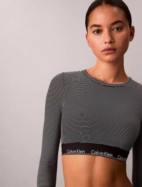 Bralette de manga comprida com forro leve em algodão Modal Icon