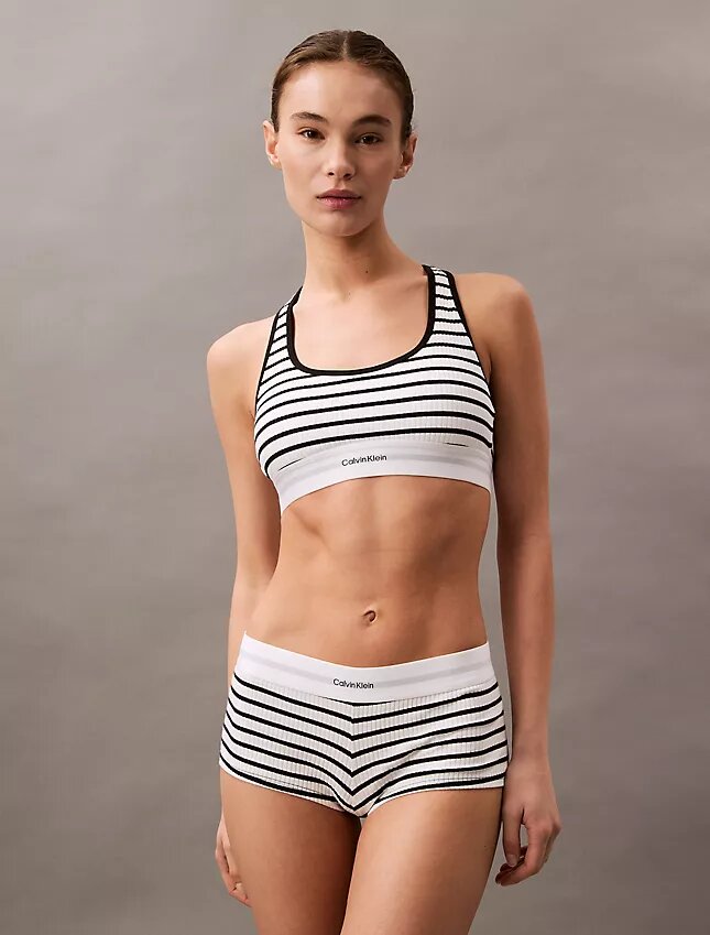 Bralette em malha Cotton Stretch de algodão e Modal com nervuras, com forro leve Bralette em malha Cotton Stretch de algodão e Modal com nervuras, com forro leve