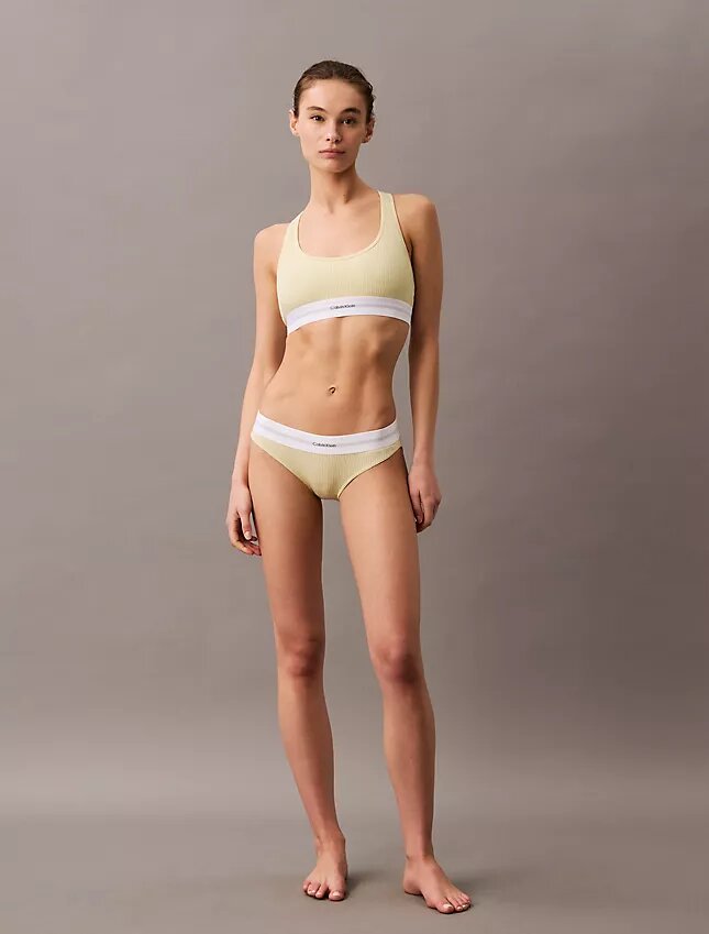 Bralette em malha Cotton Stretch de algodão e Modal com nervuras, com forro leve Bralette em malha Cotton Stretch de algodão e Modal com nervuras, com forro leve