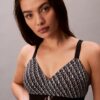 Bralette em microfibra elástica com Monogram gráfico e forro leve Bralette em microfibra elástica com Monogram gráfico e forro leve