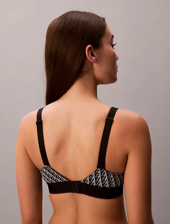 Bralette em microfibra elástica com Monogram gráfico e forro leve Bralette em microfibra elástica com Monogram gráfico e forro leve