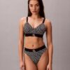 Bralette em microfibra elástica com Monogram gráfico e forro leve Bralette em microfibra elástica com Monogram gráfico e forro leve