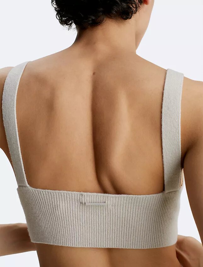 Bralette em mistura de lã canelada Bralette em mistura de lã canelada