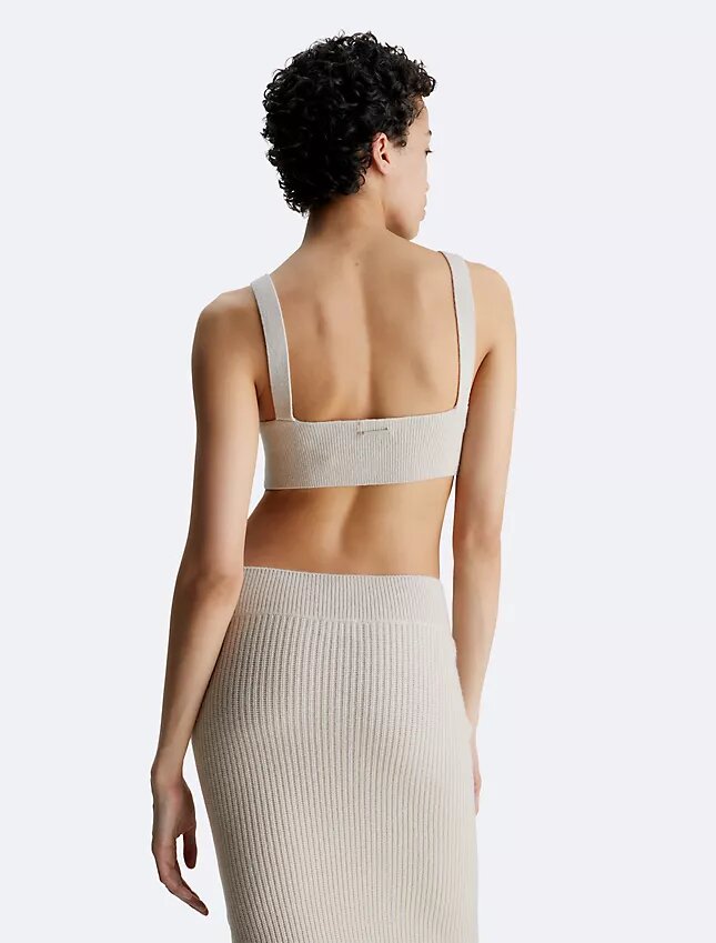 Bralette em mistura de lã canelada Bralette em mistura de lã canelada
