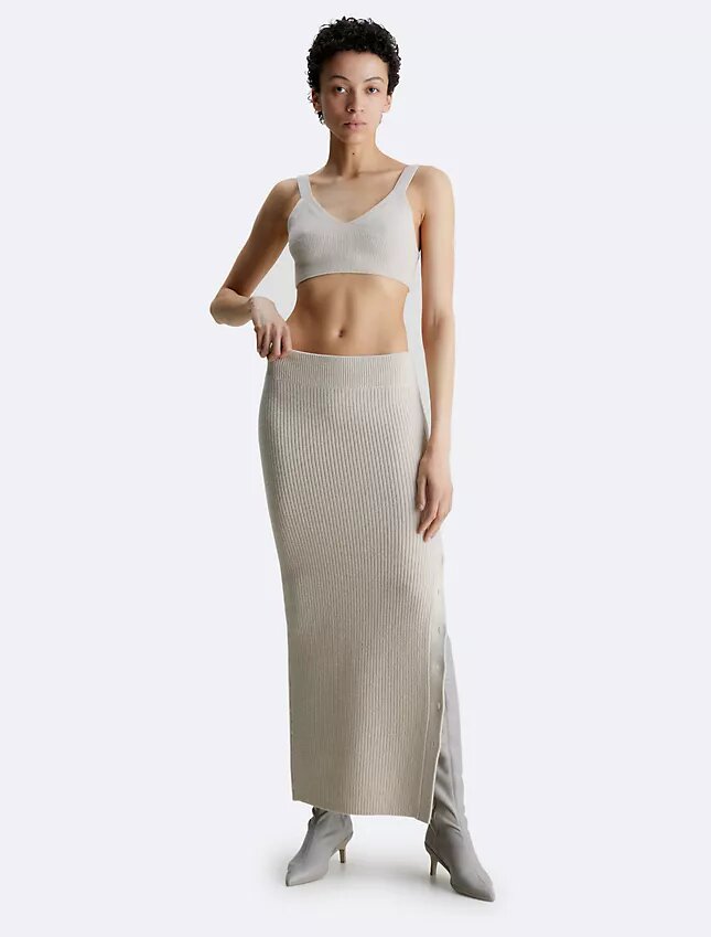 Bralette em mistura de lã canelada Bralette em mistura de lã canelada