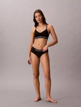 Bralette sem aro com forro leve e logótipo de arquivo Bralette sem aro com forro leve e logótipo de arquivo