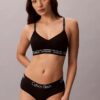 Bralette sem aro com forro leve e logótipo de arquivo