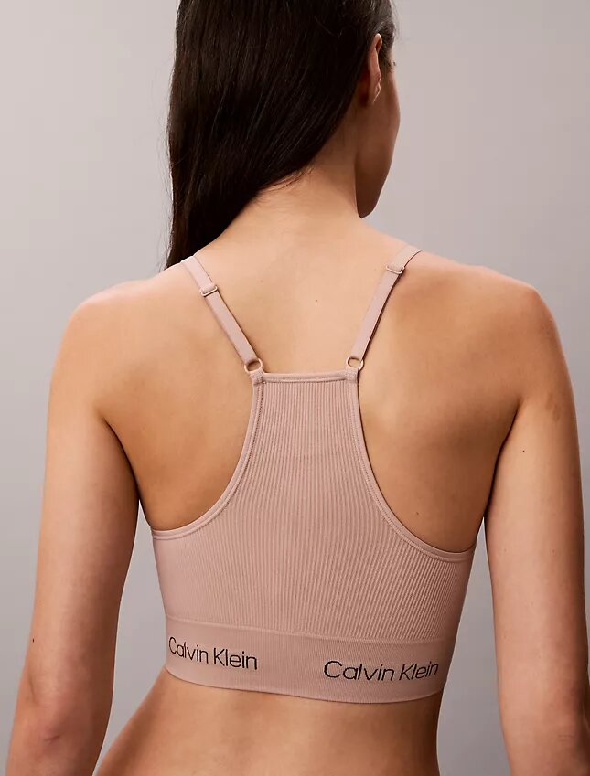Bralette sem costuras em Microfiber com canelado e forro leve Bralette sem costuras em Microfiber com canelado e forro leve