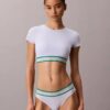 Bralette tipo T-shirt com riscas em algodão Modal, ligeiramente forrada Bralette tipo T-shirt com riscas em algodão Modal, ligeiramente forrada