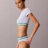Bralette tipo T-shirt com riscas em algodão Modal, ligeiramente forrada Bralette tipo T-shirt com riscas em algodão Modal, ligeiramente forrada