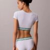 Bralette tipo T-shirt com riscas em algodão Modal, ligeiramente forrada Bralette tipo T-shirt com riscas em algodão Modal, ligeiramente forrada