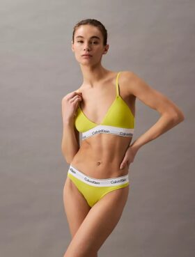 Bralette triangular com forro leve em algodão e Modal Icon