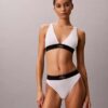 Bralette triangular com forro leve, em microfibra elástica com Monogram gráfico Bralette triangular com forro leve, em microfibra elástica com Monogram gráfico