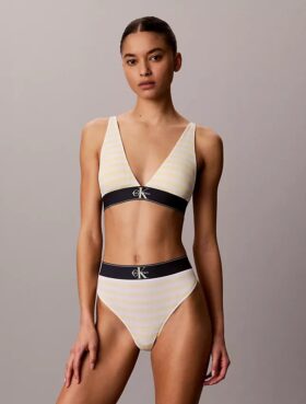 Bralette triangular com forro leve, em microfibra elástica com Monogram gráfico Bralette triangular com forro leve, em microfibra elástica com Monogram gráfico