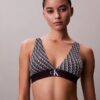 Bralette triangular com forro leve, em microfibra elástica com Monogram gráfico Bralette triangular com forro leve, em microfibra elástica com Monogram gráfico