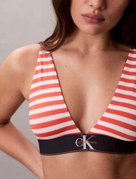 Bralette triangular com forro leve, em microfibra elástica com Monogram gráfico Bralette triangular com forro leve, em microfibra elástica com Monogram gráfico