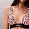 Bralette triangular com forro leve, em microfibra elástica com Monogram gráfico Bralette triangular com forro leve, em microfibra elástica com Monogram gráfico