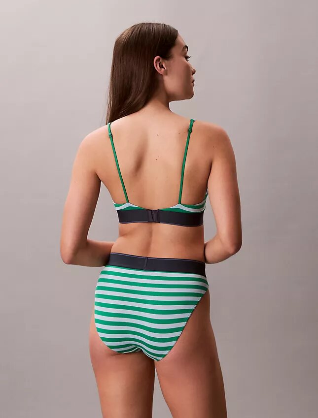 Bralette triangular com forro leve, em microfibra elástica com Monogram gráfico Bralette triangular com forro leve, em microfibra elástica com Monogram gráfico