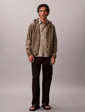Calças cargo de corte reto em algodão Cotton Stretch Calças cargo de corte reto em algodão Cotton Stretch