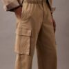 Calças cargo de corte reto em algodão Cotton Stretch Calças cargo de corte reto em algodão Cotton Stretch