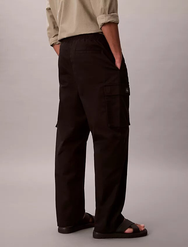 Calças cargo de corte reto em algodão Cotton Stretch Calças cargo de corte reto em algodão Cotton Stretch