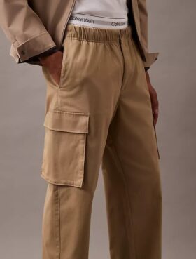 Calças cargo de corte reto em algodão Cotton Stretch Calças cargo de corte reto em algodão Cotton Stretch