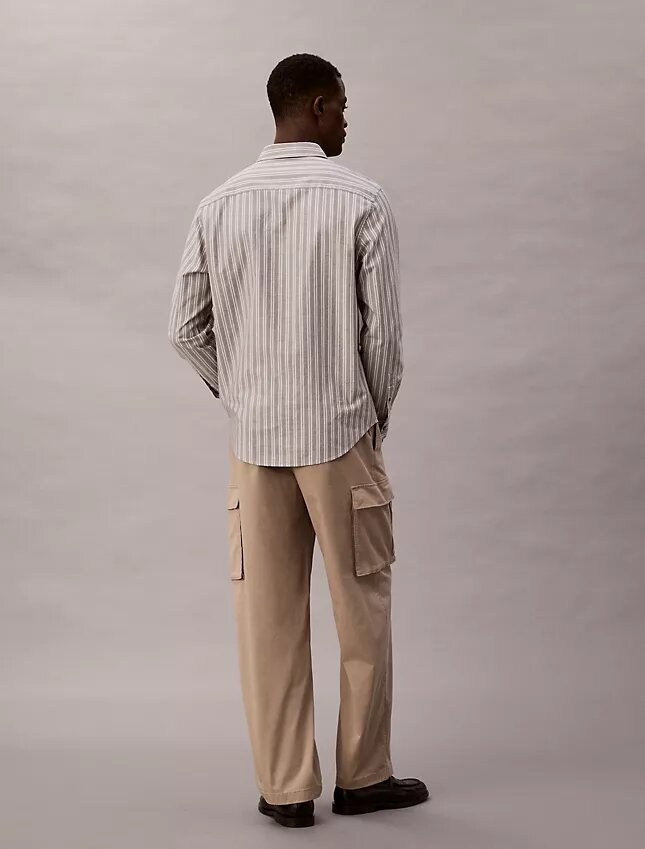 Calças cargo de corte reto em algodão Cotton Stretch Calças cargo de corte reto em algodão Cotton Stretch