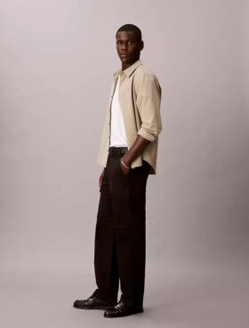 Calças cargo retas em algodão Cotton Stretch estilo anos 90