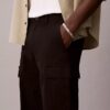 Calças cargo retas em algodão Cotton Stretch estilo anos 90