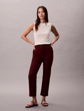 Calças chino de corte reto em algodão Cotton Stretch