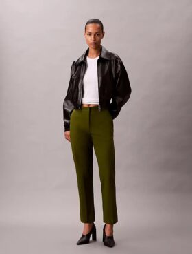 Calças chino de corte reto em algodão Cotton Stretch