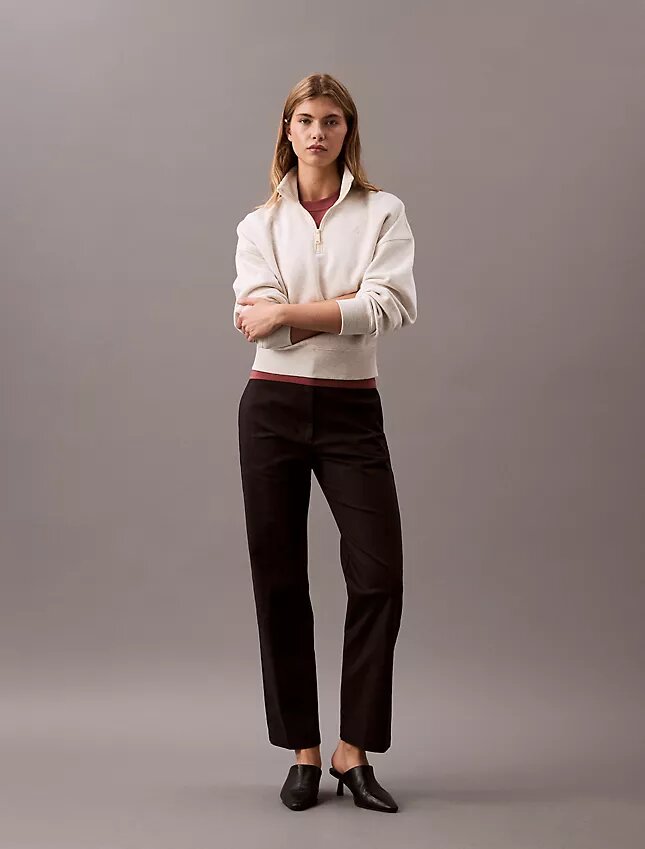 Calças chino de corte reto em algodão Cotton Stretch Calças chino de corte reto em algodão Cotton Stretch