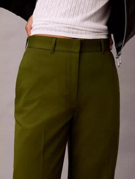 Calças chino de corte reto em algodão Cotton Stretch