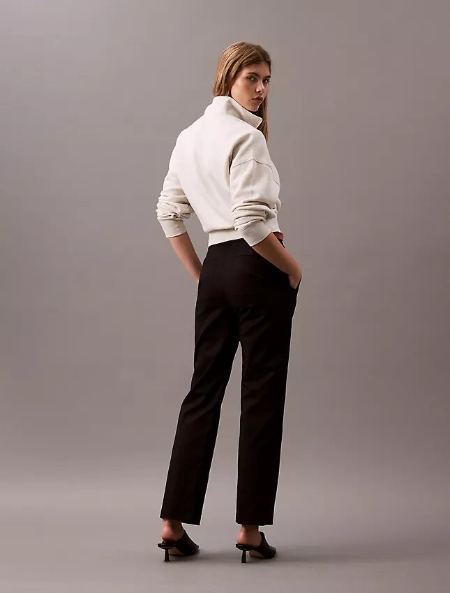 Calças chino de corte reto em algodão Cotton Stretch Calças chino de corte reto em algodão Cotton Stretch