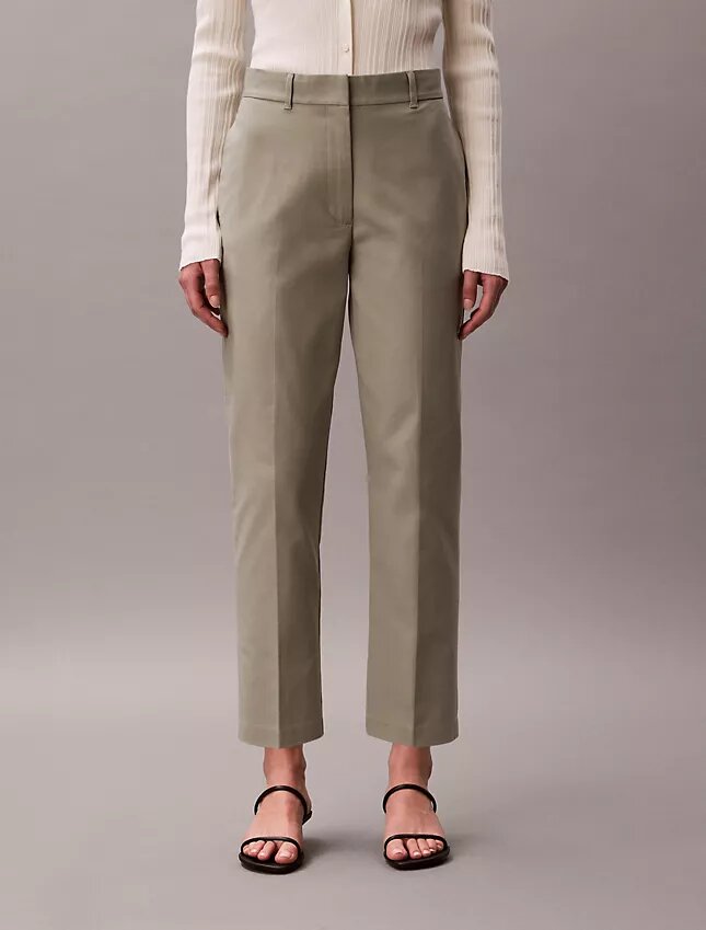 Calças chino de corte reto em algodão Cotton Stretch Calças chino de corte reto em algodão Cotton Stretch