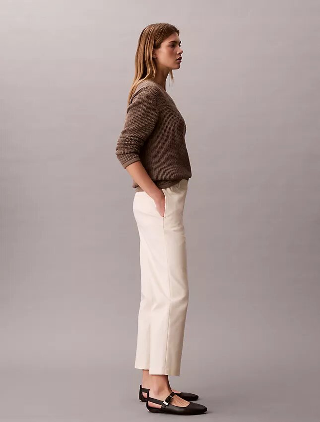 Calças chino de corte reto em algodão Cotton Stretch Calças chino de corte reto em algodão Cotton Stretch