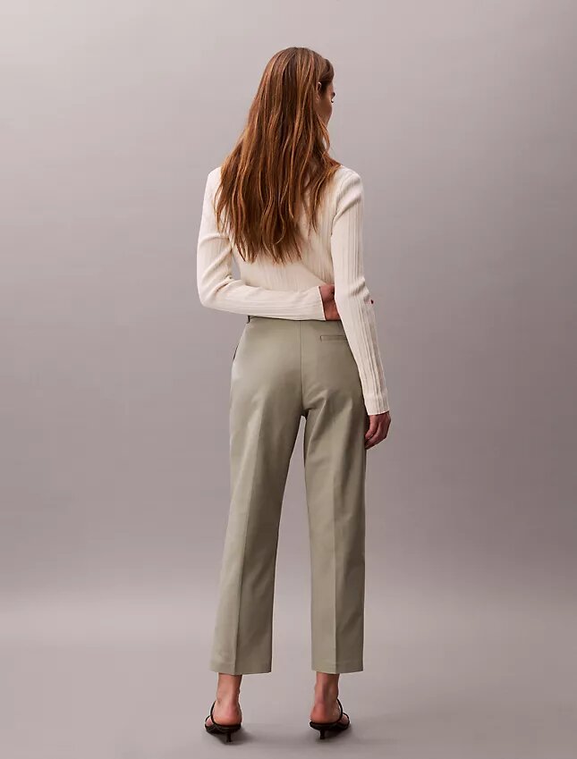 Calças chino de corte reto em algodão Cotton Stretch Calças chino de corte reto em algodão Cotton Stretch