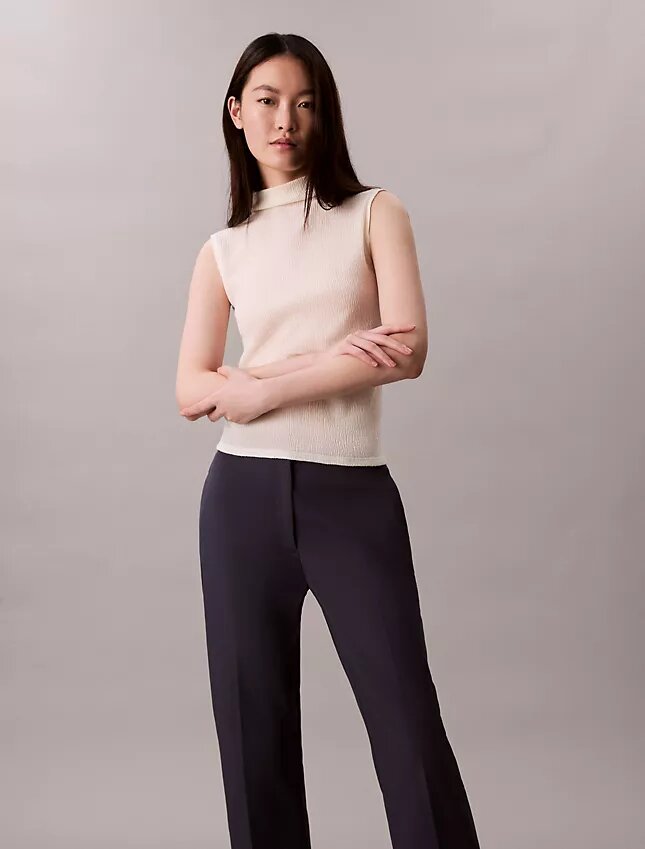 Calças chino de corte reto em algodão Cotton Stretch Calças chino de corte reto em algodão Cotton Stretch
