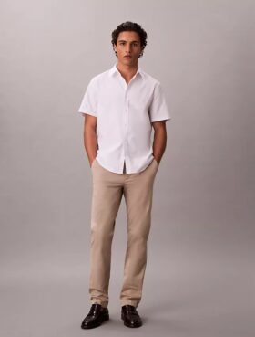 Calças Chino Justas de Algodão