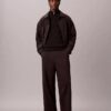 Calças Chino largas em sarja Cotton Stretch de algodão Calças Chino largas em sarja Cotton Stretch de algodão