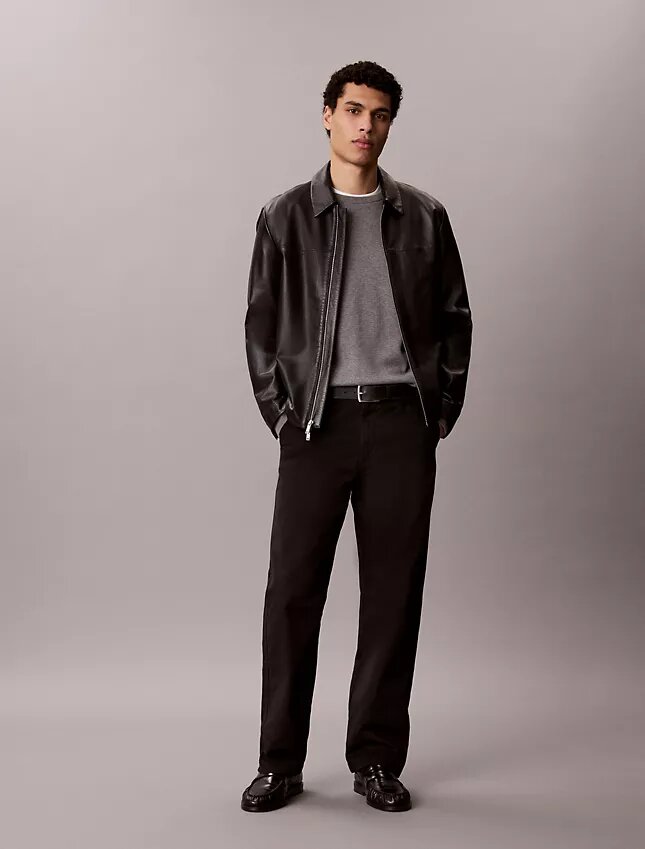 Calças chino retas em algodão Cotton Stretch 90s Straight Calças chino retas em algodão Cotton Stretch 90s Straight