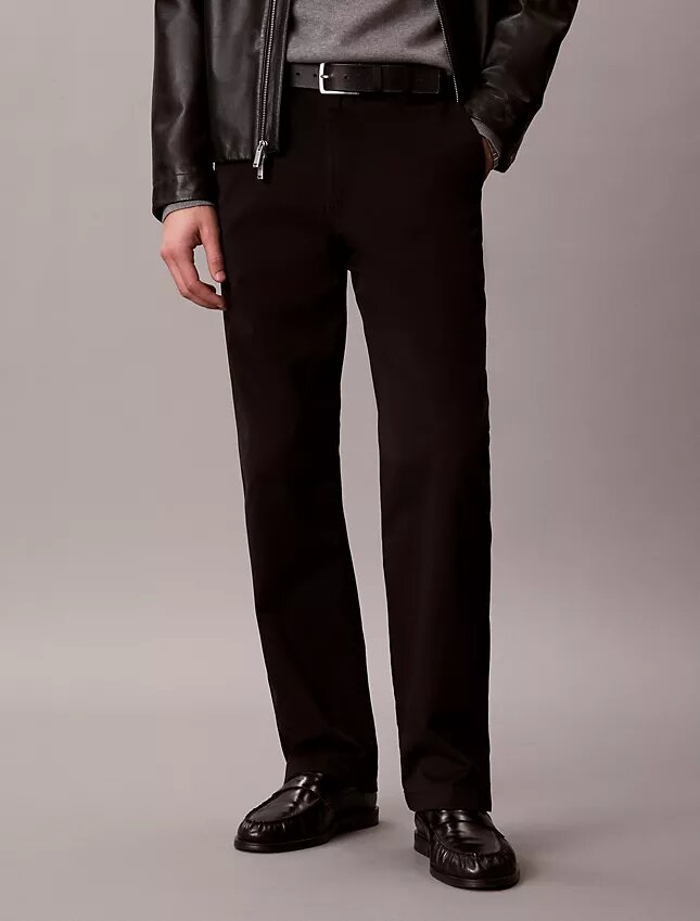 Calças chino retas em algodão Cotton Stretch 90s Straight Calças chino retas em algodão Cotton Stretch 90s Straight