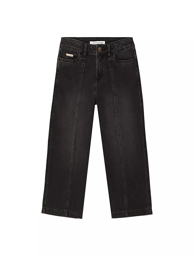Calças de Jeans largas com costuras para meninas Calças de Jeans largas com costuras para meninas