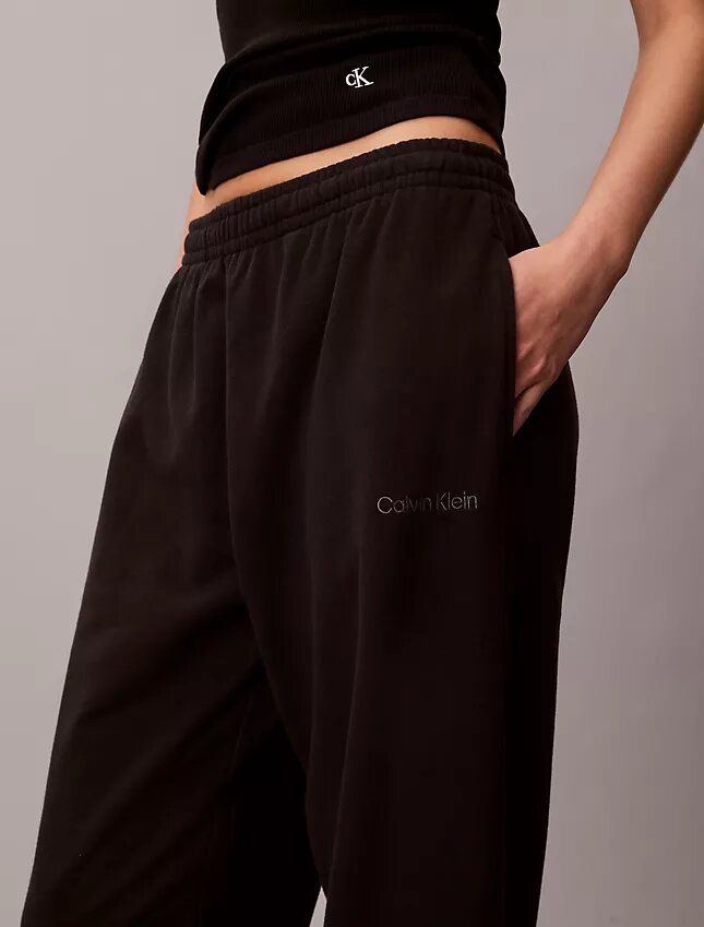 Calças de pijama em mistura de felpo de algodão Calças de pijama em mistura de felpo de algodão