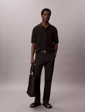 Calças Retas em Cotton Stretch