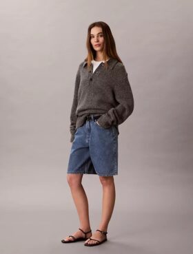 Calções Bermuda em Denim