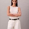 Calções Bermuda em sarja Cotton Stretch de algodão com pregas Calções Bermuda em sarja Cotton Stretch de algodão com pregas
