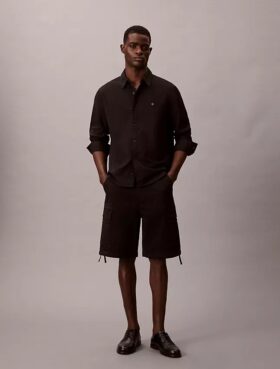 Calções cargo em sarja Cotton Stretch de algodão