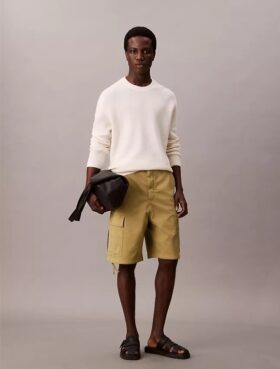 Calções cargo em sarja Cotton Stretch de algodão