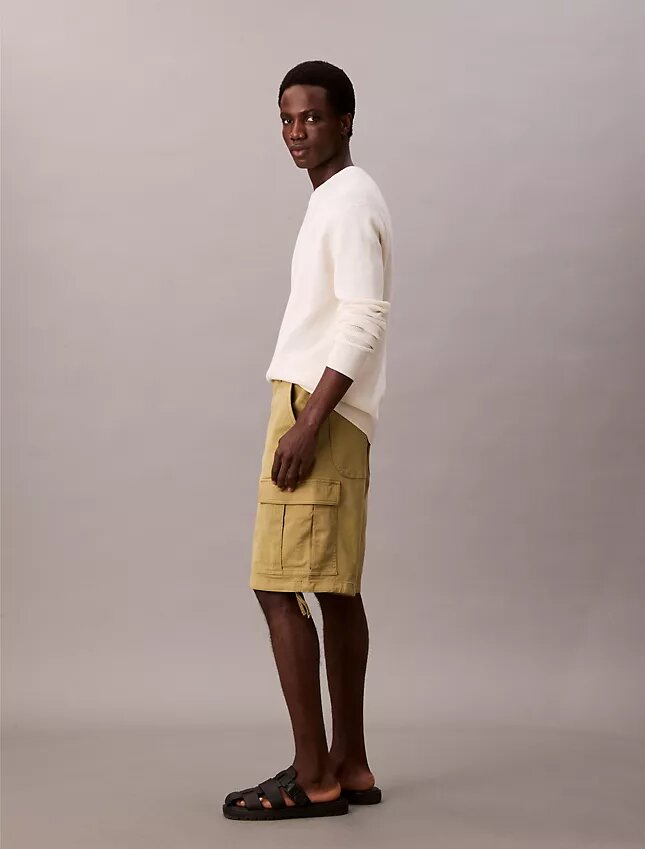 Calções cargo em sarja Cotton Stretch de algodão Calções cargo em sarja Cotton Stretch de algodão
